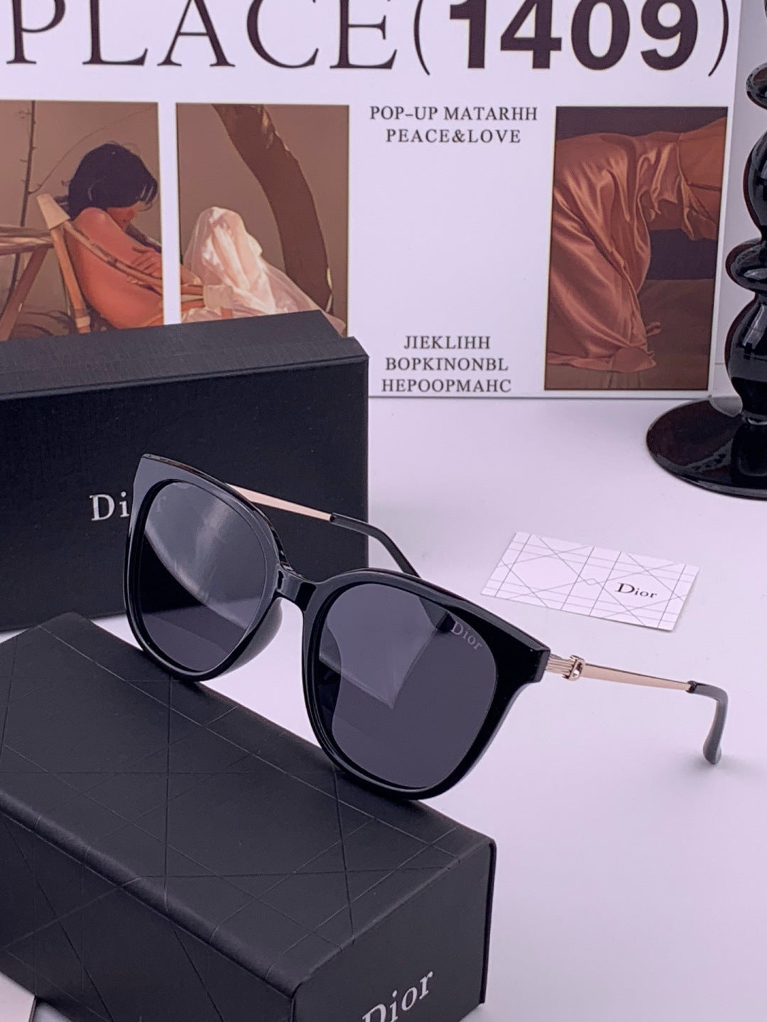 Dior D31101 Polarized Square Black Lens Sunglasses for Men & Women - 449097 - detail image 2