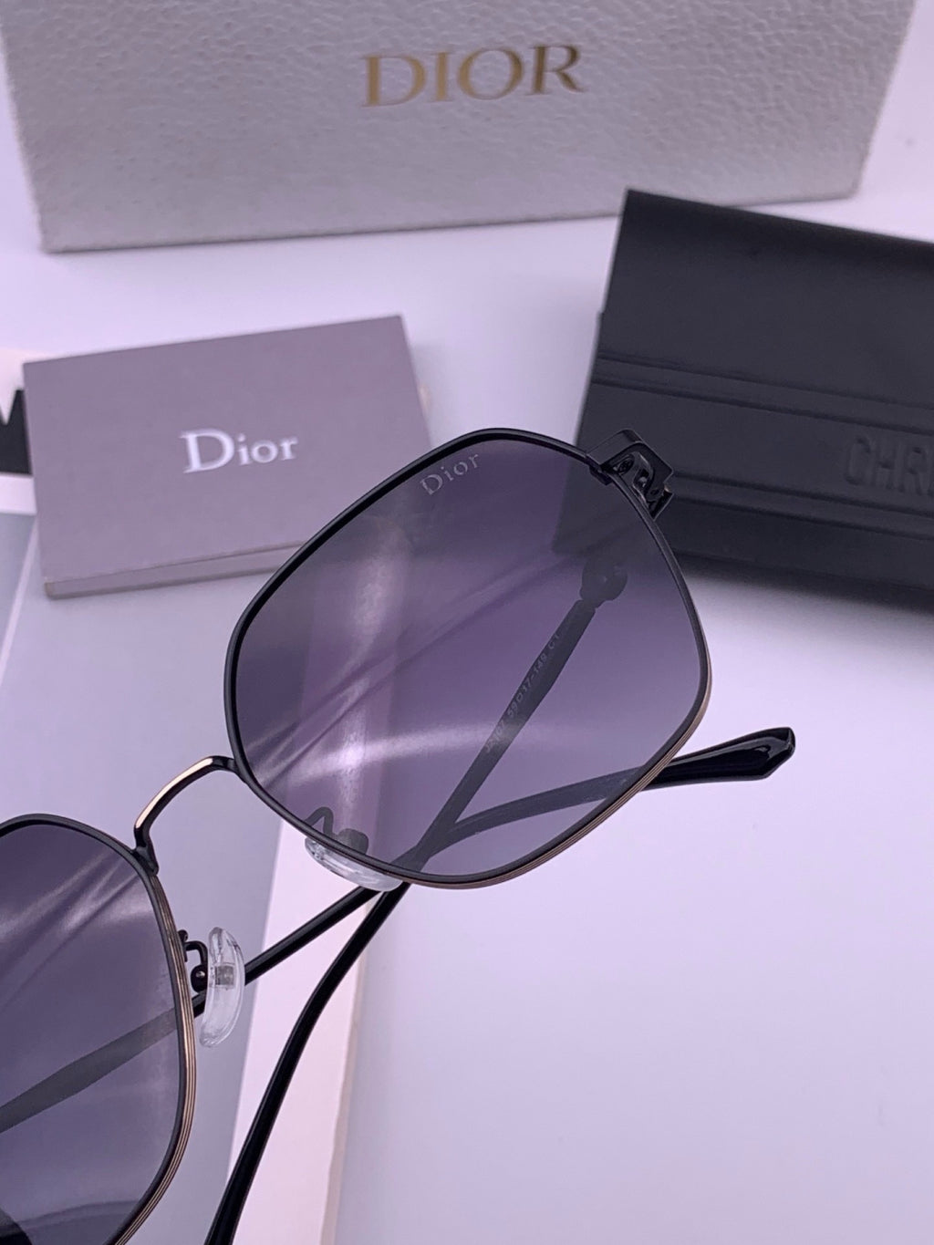 Dior CD7210 Square Gold Lens Sunglasses for Women - 449150 - detail image 4
