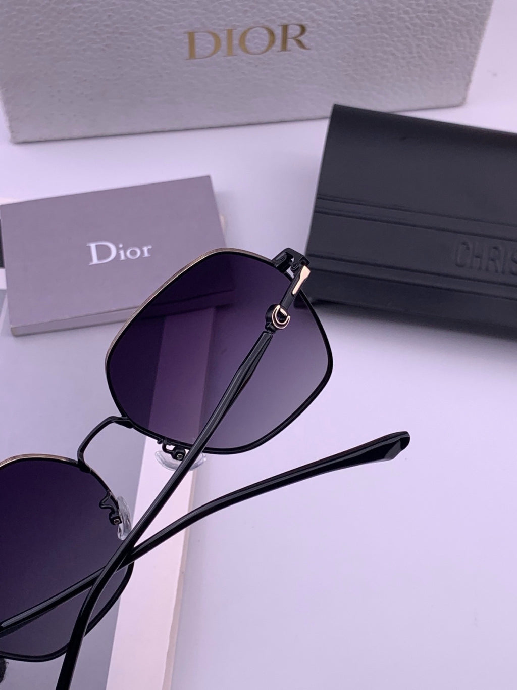 Dior CD7210 Square Gold Lens Sunglasses for Women - 449150 - detail image 6