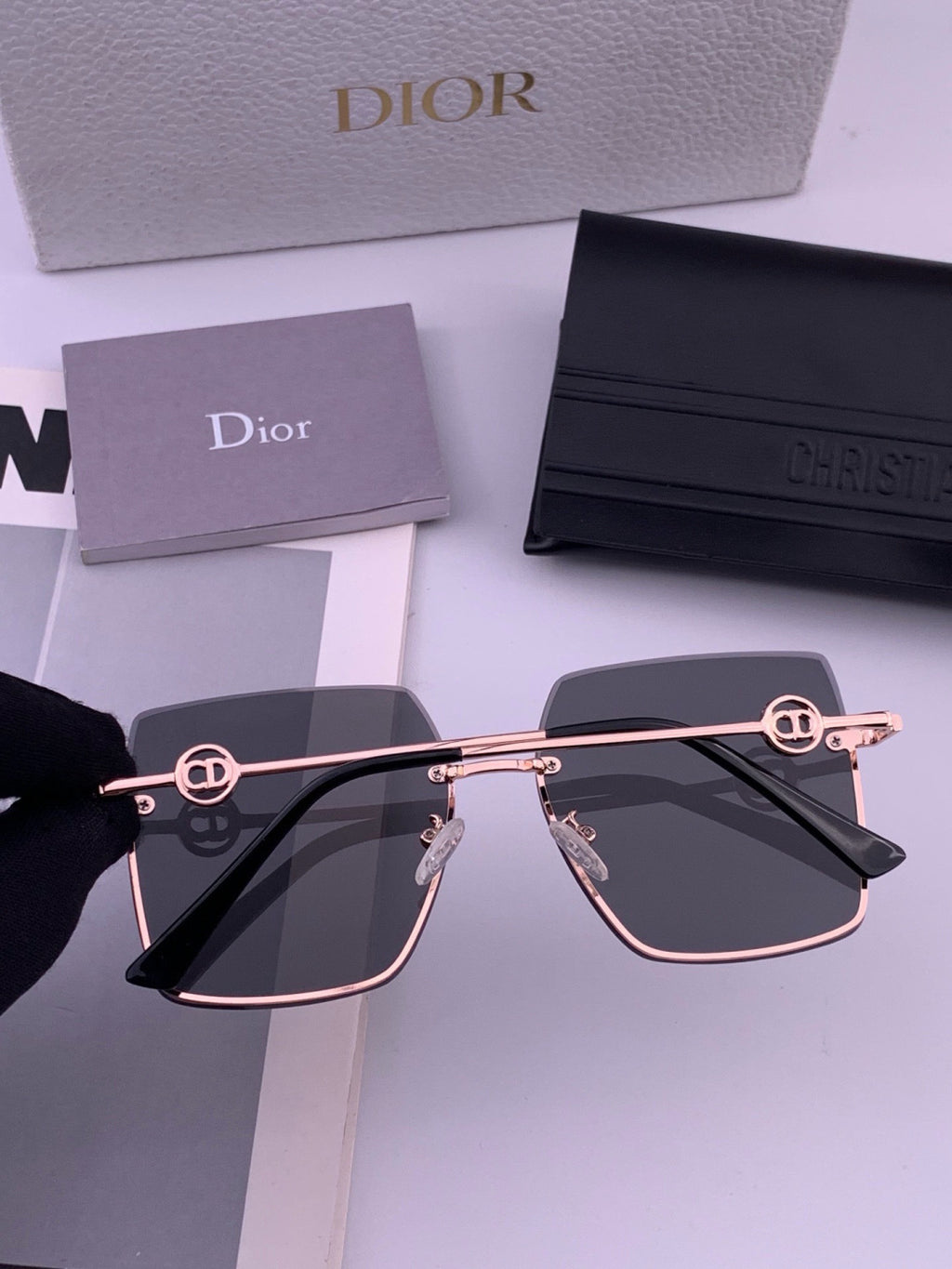 Dior CD7371 Lightweight Rimless Black Lens Sunglasses for Women - 449151 - detail image 5