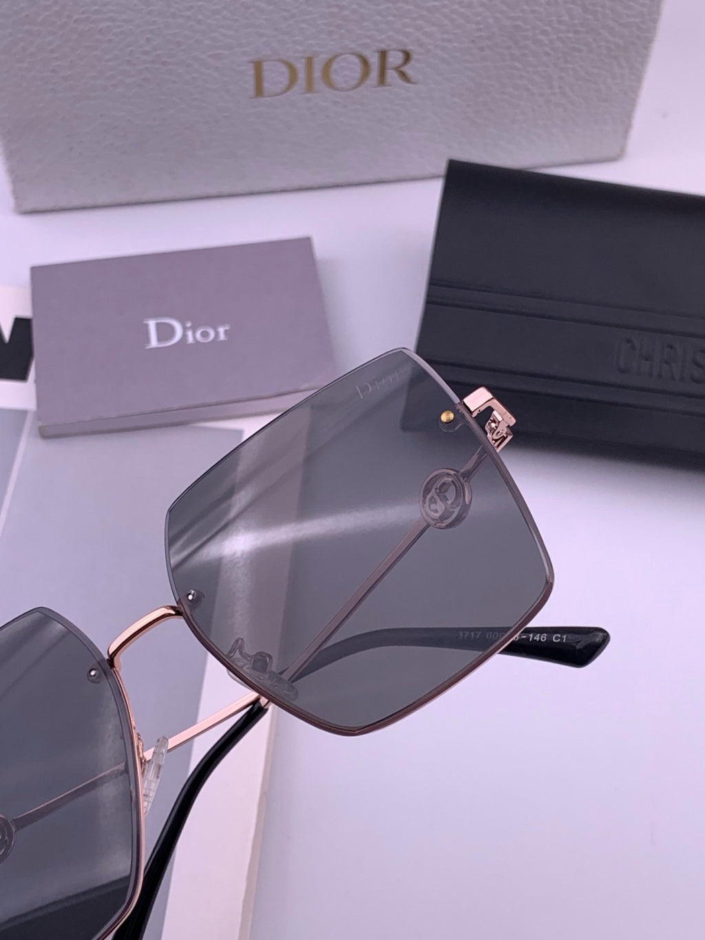 Dior CD7371 Lightweight Rimless Black Lens Sunglasses for Women - 449151 - detail image 6
