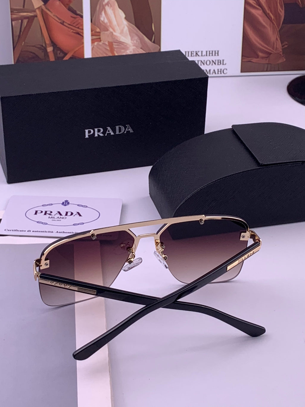 Prada Fashion Black Lens Sunglasses for Men - 449356 - detail image 7