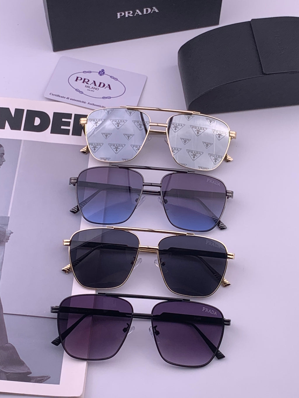 Prada Fashion Black Lens Sunglasses for Men - 449361 - detail image 6