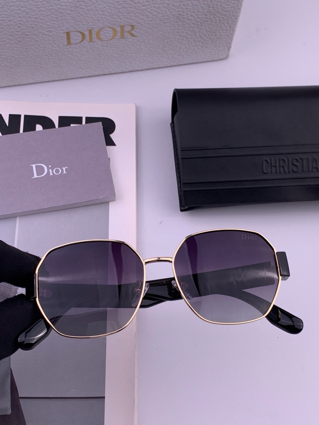 Dior CD9370 Round Black Lens Sunglasses for Women - 449171 - detail image 3