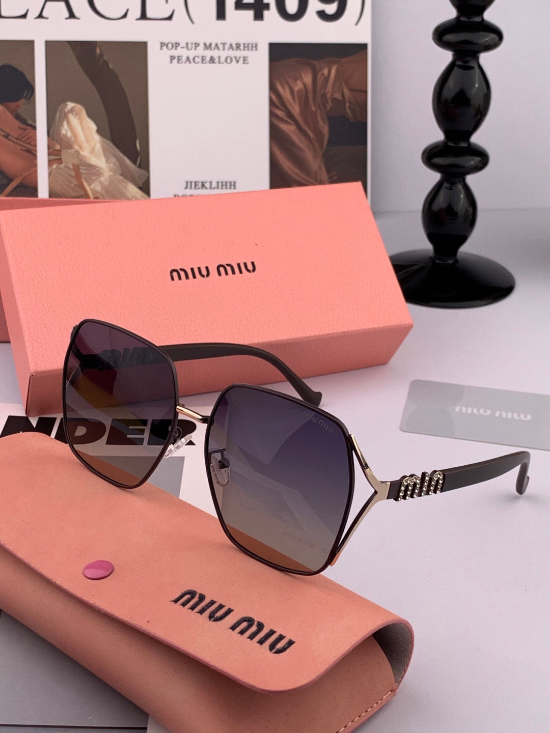 Miu Miu M1321 Fashion Red Lens Sunglasses for Men & Women - 449726 - detail image 5