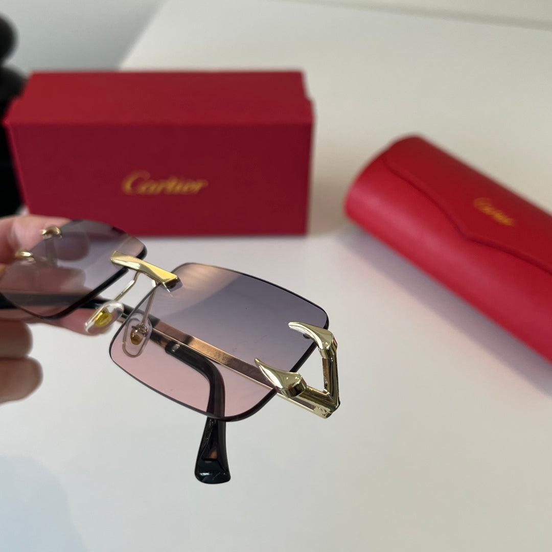 Cartier Lightweight Metal Rimless Silver Lens Sunglasses for Men & Wo - 465843 - detail image 5