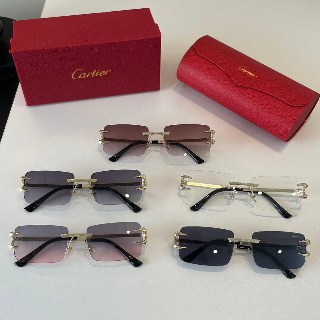 Cartier Lightweight Metal Rimless Silver Lens Sunglasses for Men & Wo - 465843 - detail image 10