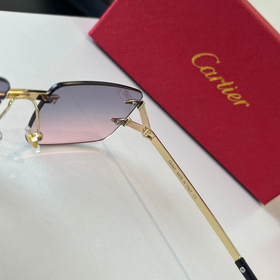 Cartier Lightweight Metal Rimless Silver Lens Sunglasses for Men & Wo - 487268 - detail image 9