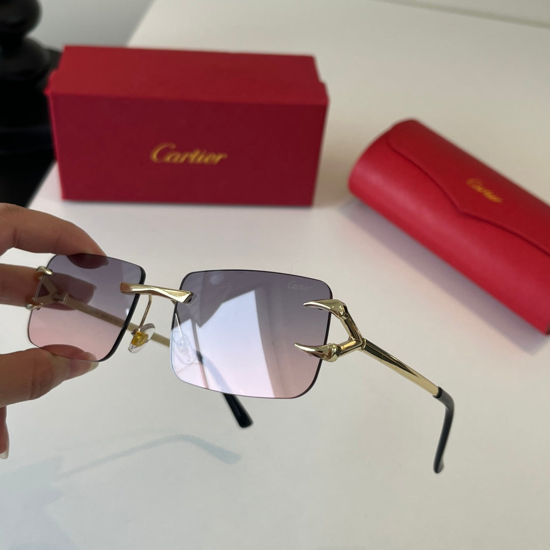 Cartier Lightweight Metal Rimless Silver Lens Sunglasses for Men & Wo - 465843 - detail image 7