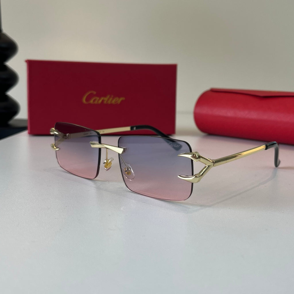 Cartier Lightweight Metal Rimless Silver Lens Sunglasses for Men & Wo - 465843 - detail image 3
