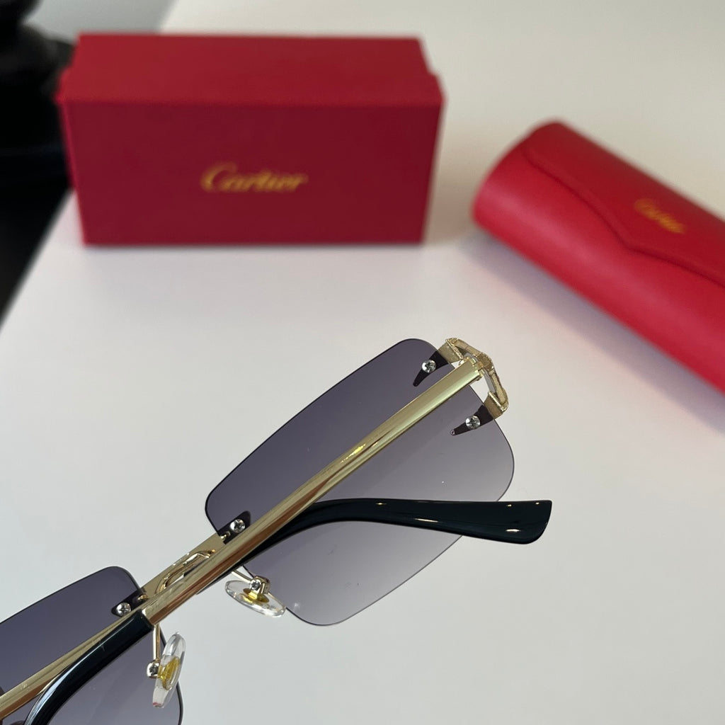 Cartier Lightweight Metal Rimless Silver Lens Sunglasses for Men & Wo - 487270 - detail image 7