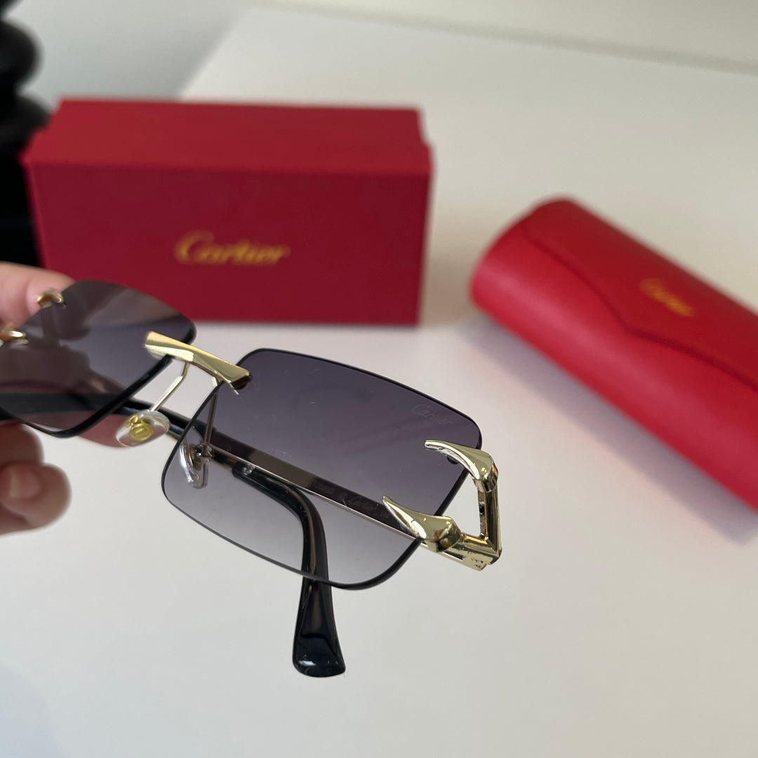 Cartier Lightweight Metal Rimless Silver Lens Sunglasses for Men & Wo - 487270 - detail image 6