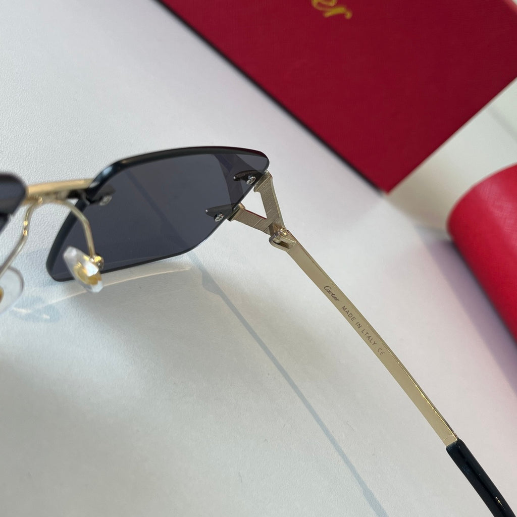 Cartier Lightweight Metal Rimless Silver Lens Sunglasses for Men & Wo - 465862 - detail image 9