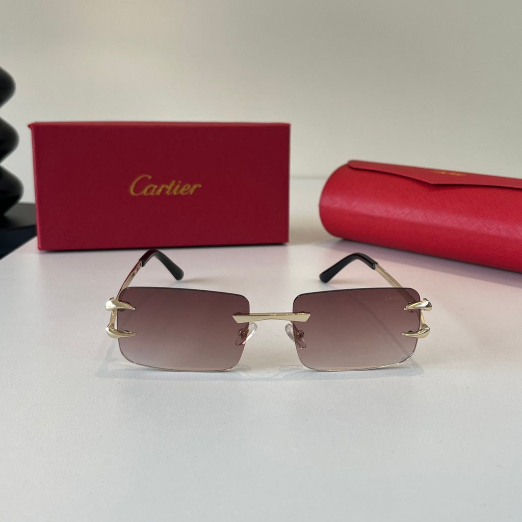 Cartier Lightweight Metal Rimless Red Lens Sunglasses for Men & Women - 465863 - detail image 2