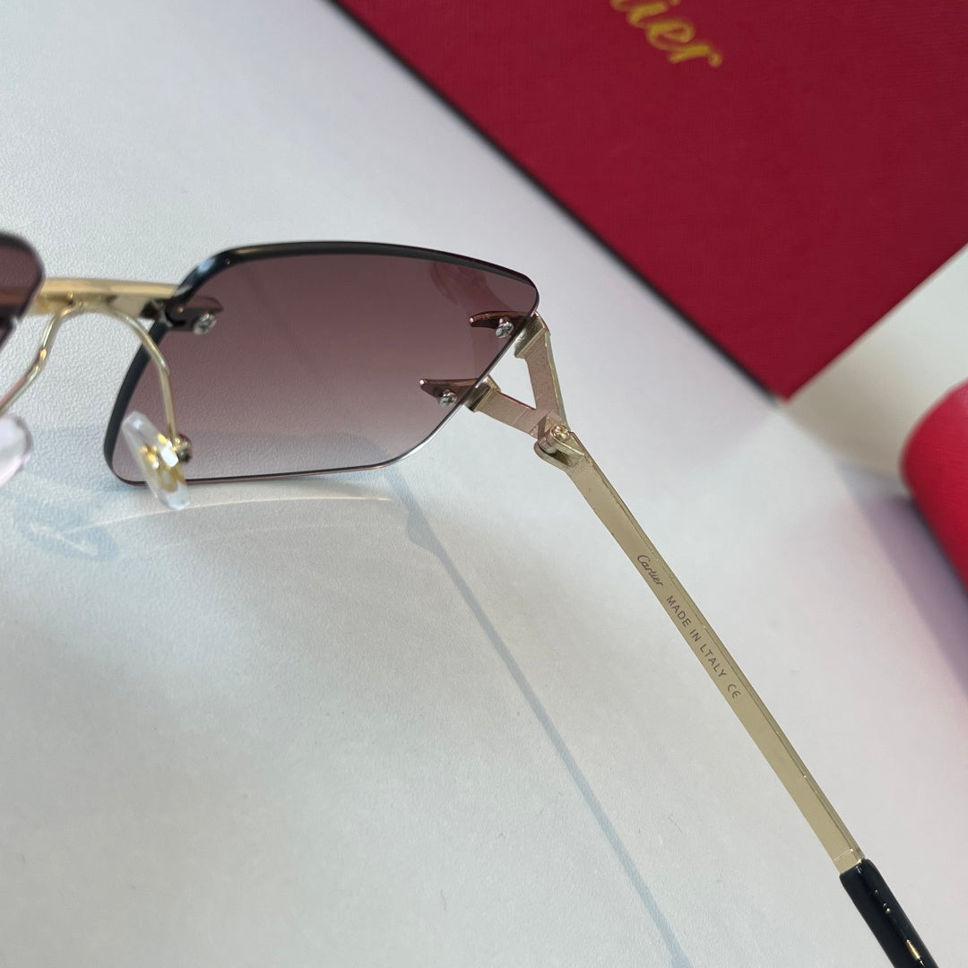 Cartier Lightweight Metal Rimless Red Lens Sunglasses for Men & Women - 465863 - detail image 9