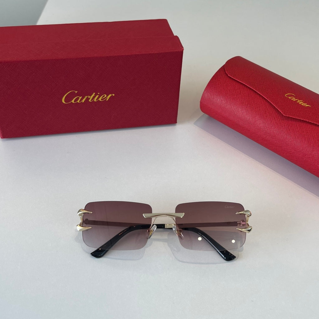 Cartier Lightweight Metal Rimless Red Lens Sunglasses for Men & Women - 465863 - detail image 5