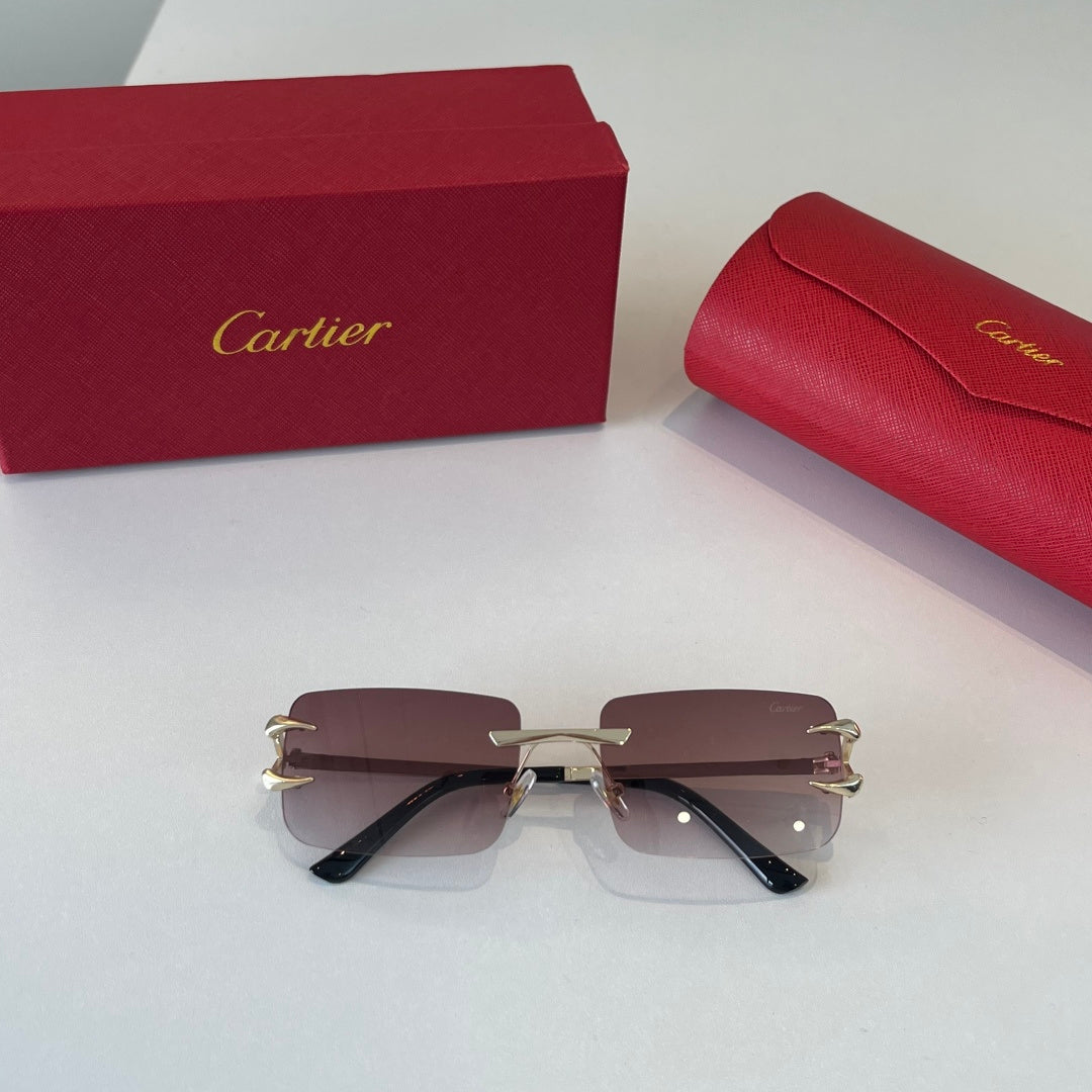 Cartier Lightweight Metal Rimless Red Lens Sunglasses for Men & Women - 465863 - detail image 5