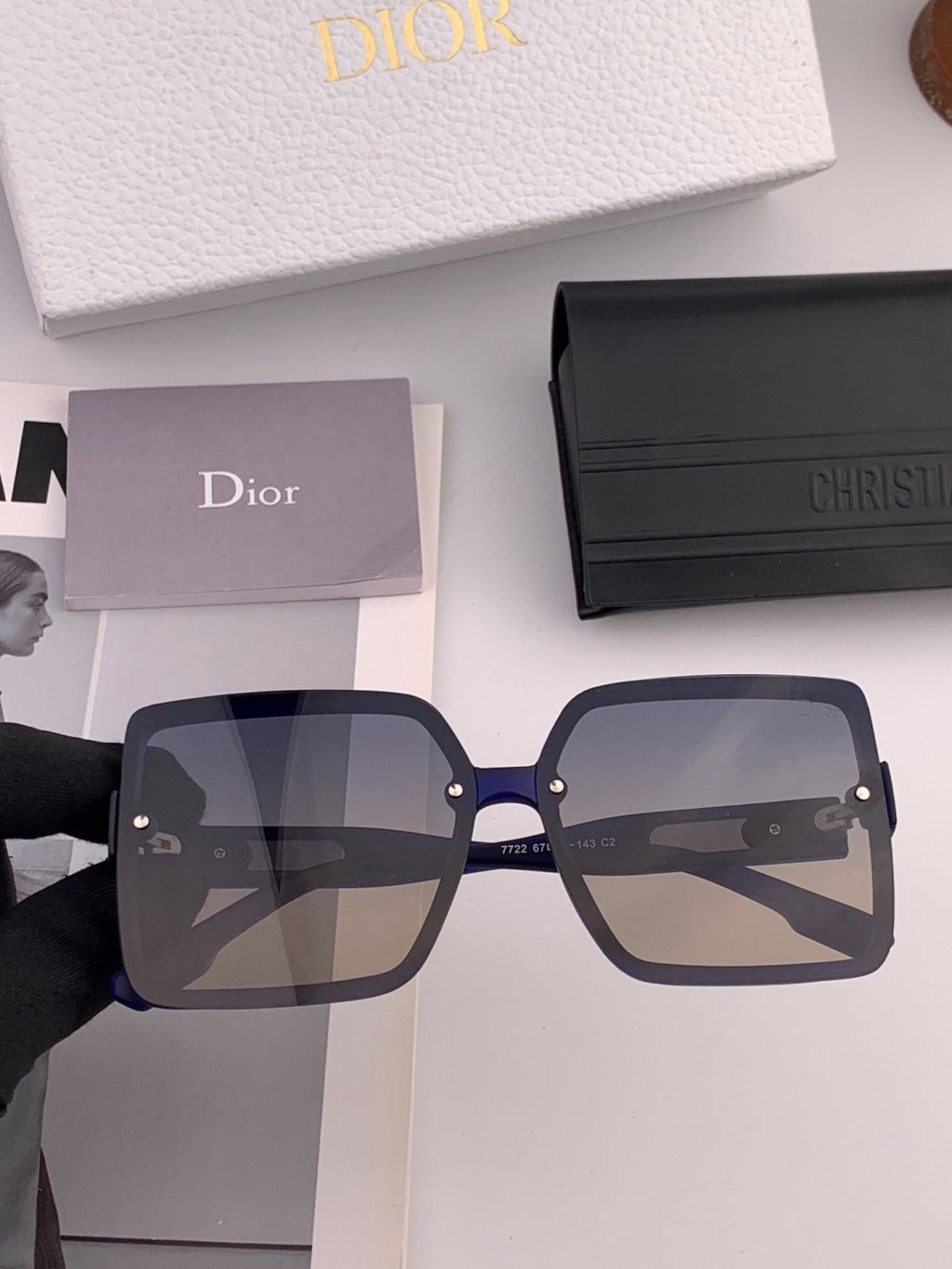 Dior CD2727 Polarized Square Red Lens Sunglasses for Women - 465387 - detail image 2