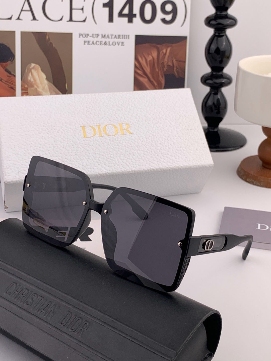Dior CD2727 Polarized Square Red Lens Sunglasses for Women - 465387 - detail image 4
