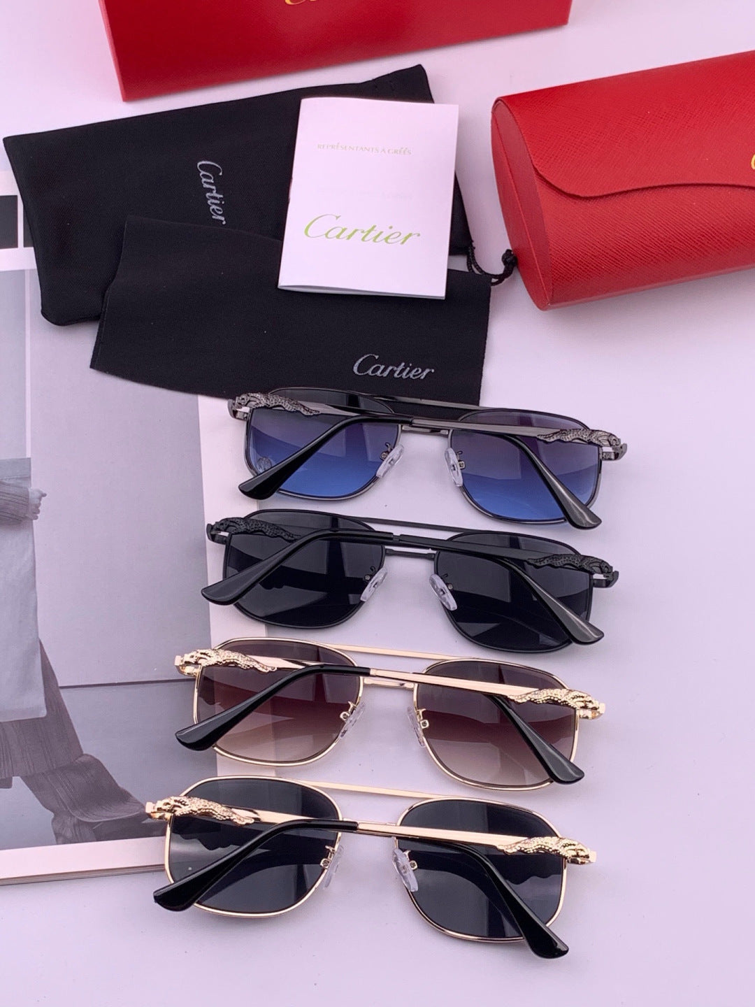 Cartier K61758 Fashion Pink Lens Sunglasses for Men & Women - 465873 - detail image 6