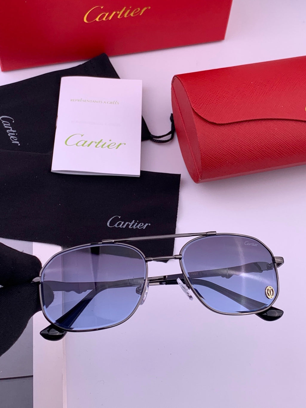 Cartier K61758 Fashion Pink Lens Sunglasses for Men & Women - 465873
