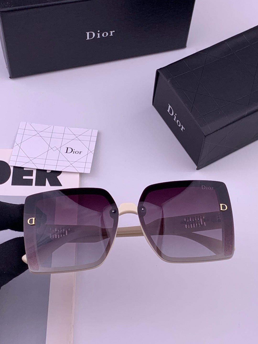 Dior D5290 Polarized Square Black Lens Sunglasses for Men & Women - 465369