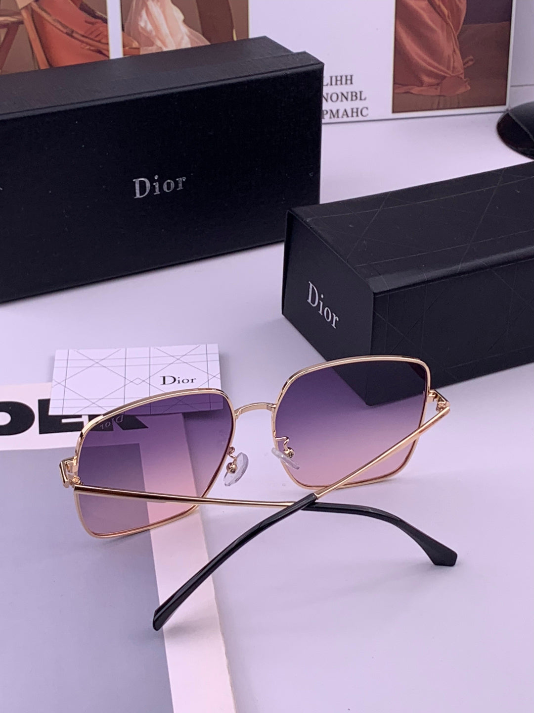 Dior D5813 Polarized Square Black Lens Sunglasses for Men & Women - 465269 - detail image 6