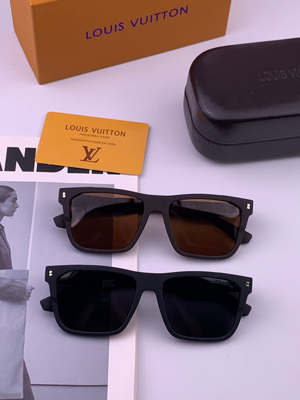 Louis Vuitton L8510 Square Brown Lens Sunglasses for Men & Women - 464789 - detail image 7