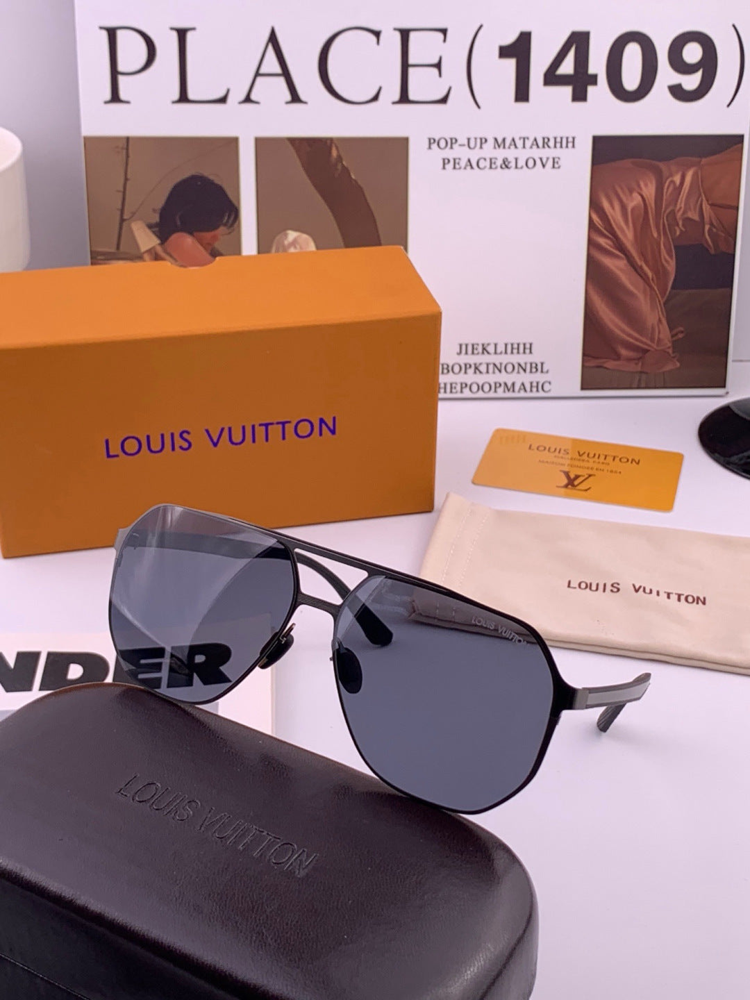 Louis Vuitton L6229 Polarized Aviator Blue Lens Sunglasses for Men - 464787 - detail image 6