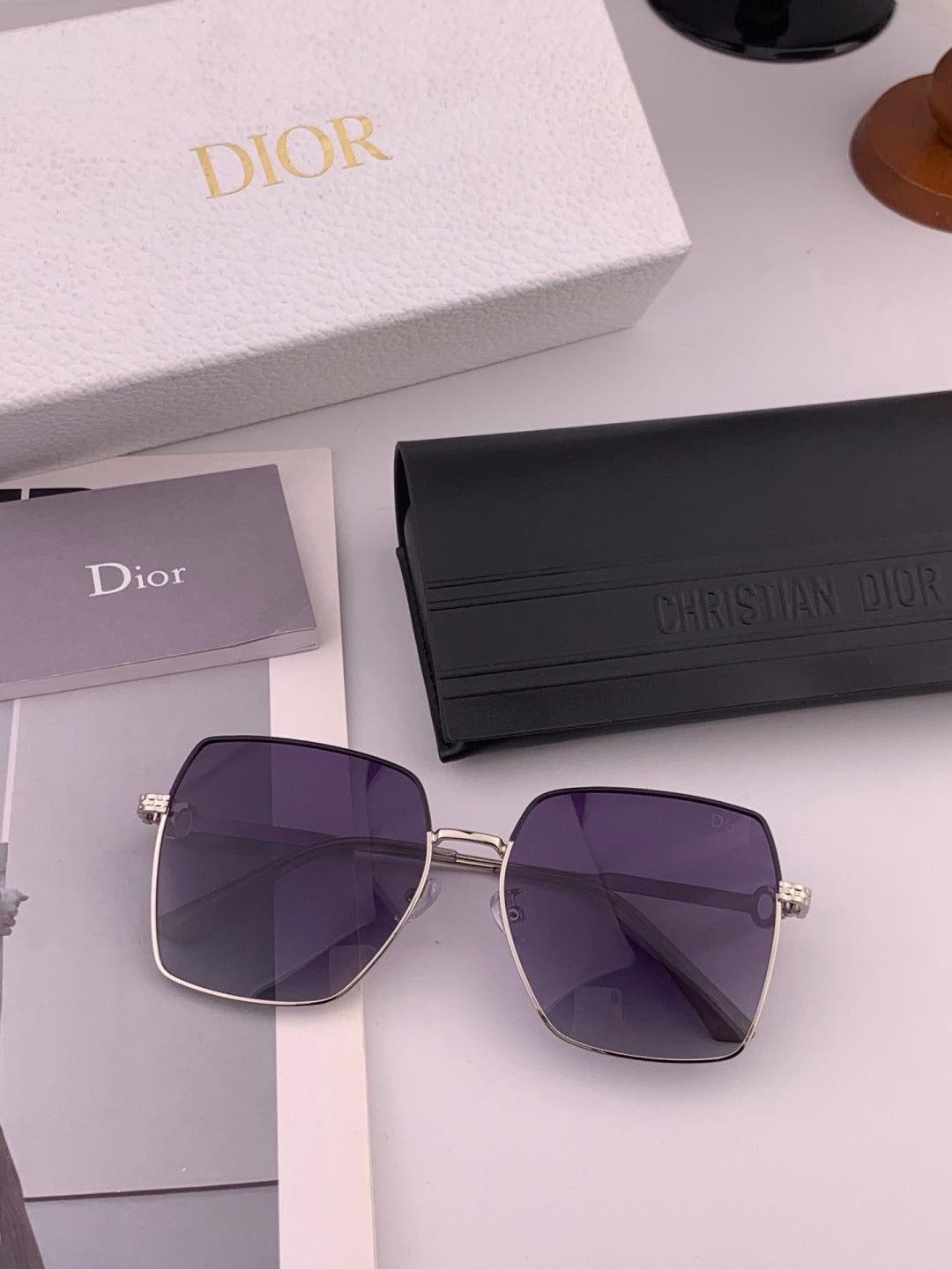 Dior D6310 Polarized Square Red Lens Sunglasses for Men & Women - 465325