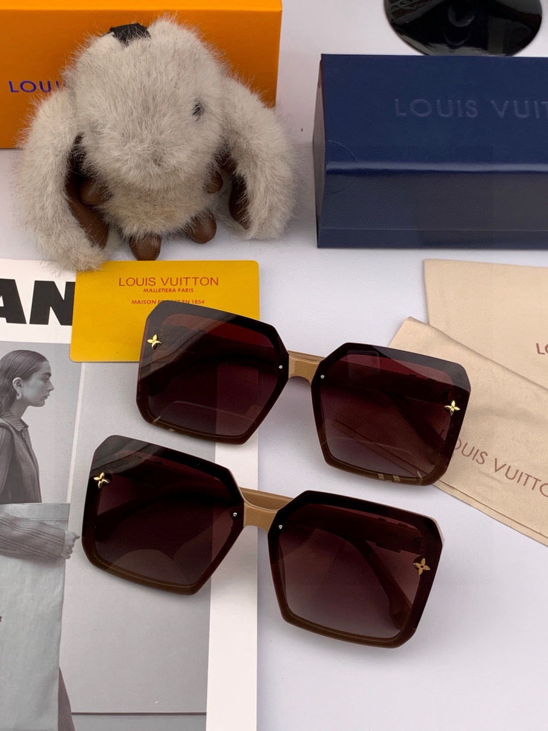 Louis Vuitton L3262 Square Red Lens Sunglasses for Men & Women - 464720 - detail image 7