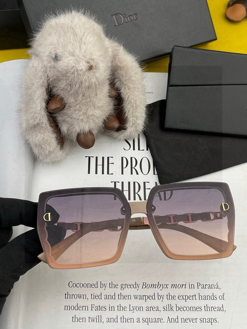Dior CD5302 Square Gold Lens Sunglasses for Men & Women - 465308