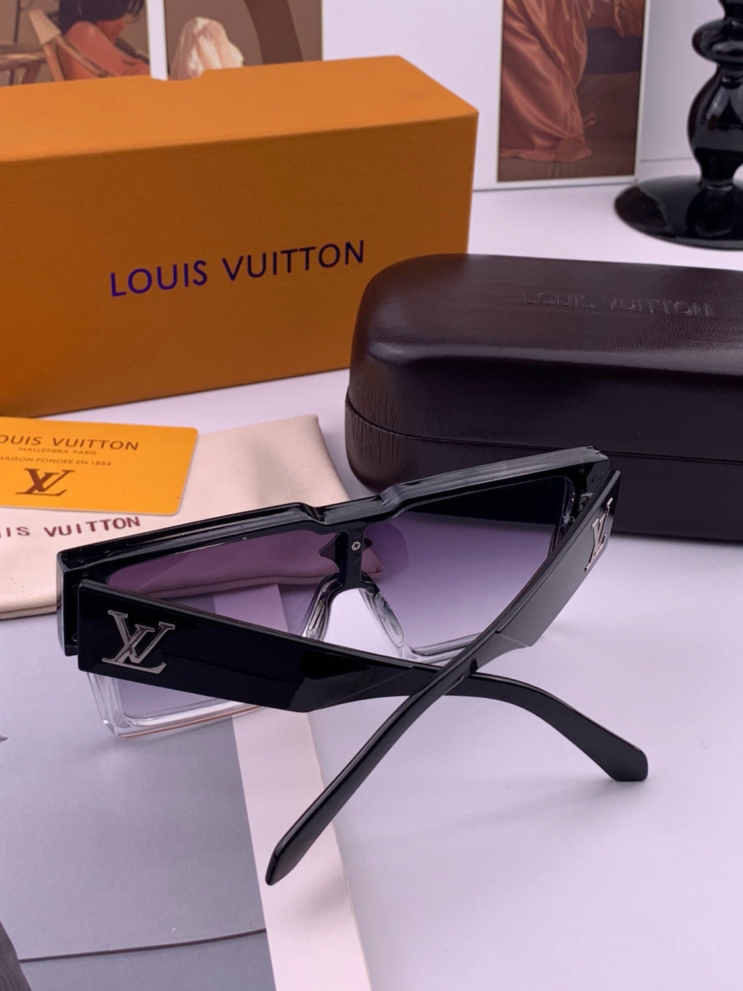 Louis Vuitton L7600 Square Black Lens Sunglasses for Women - 464699 - detail image 7