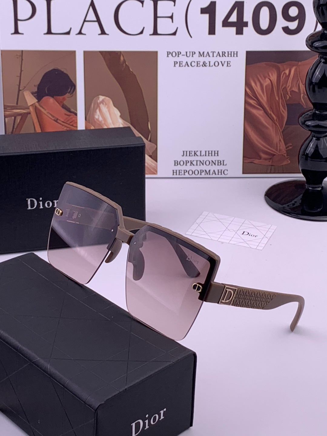 Dior D9805 Square Gold Lens Sunglasses for Men & Women - 465312 - detail image 2
