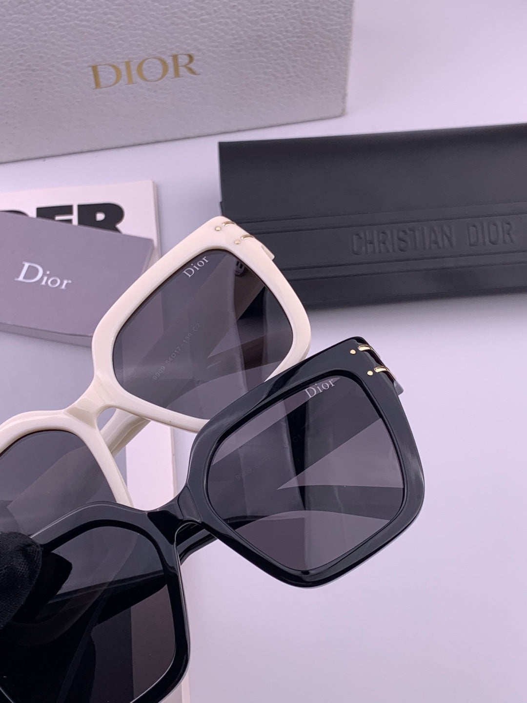 Dior CD9990 Polarized Square Black Lens Sunglasses for Women - detail image 5