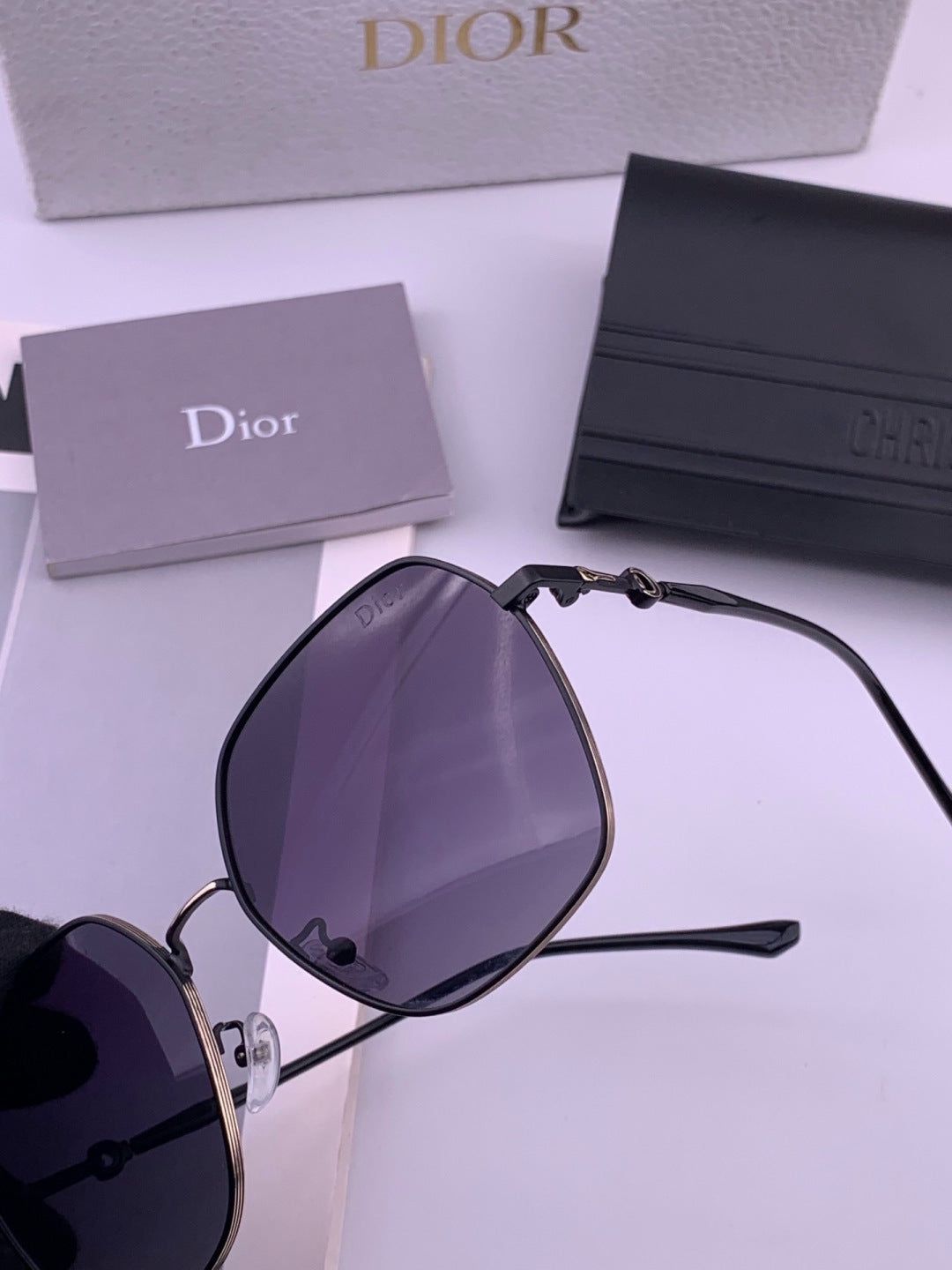 Dior CD7210 Square Gold Lens Sunglasses for Women - detail image 3