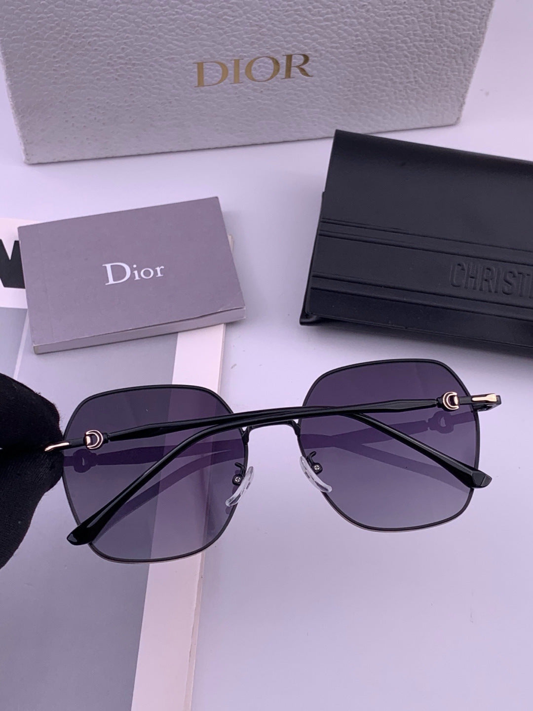 Dior CD7210 Square Gold Lens Sunglasses for Women - detail image 5