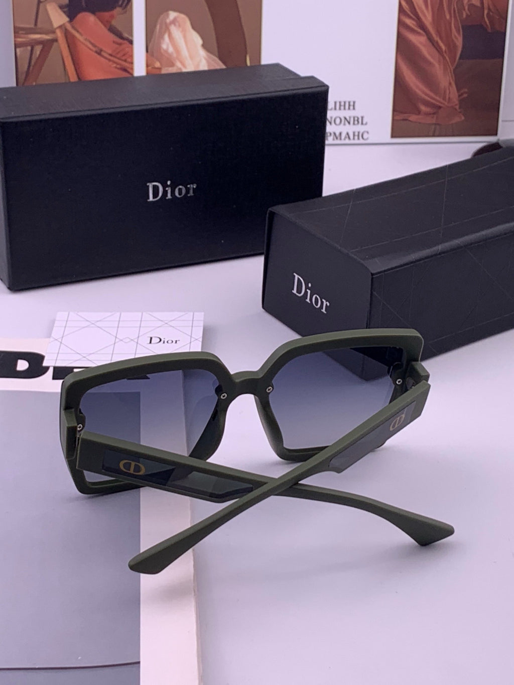 Dior CD3917 Polarized Square Gold Lens Sunglasses for Women - detail image 7