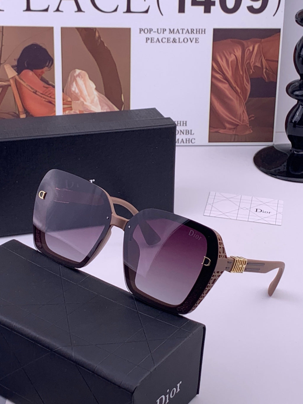 Dior CD3290 Polarized Square Gold Lens Sunglasses for Women - 486859