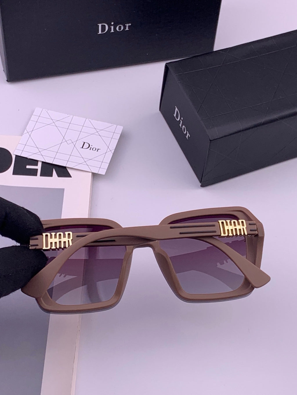 Dior CD3290 Polarized Square Gold Lens Sunglasses for Women - 486859 - detail image 5