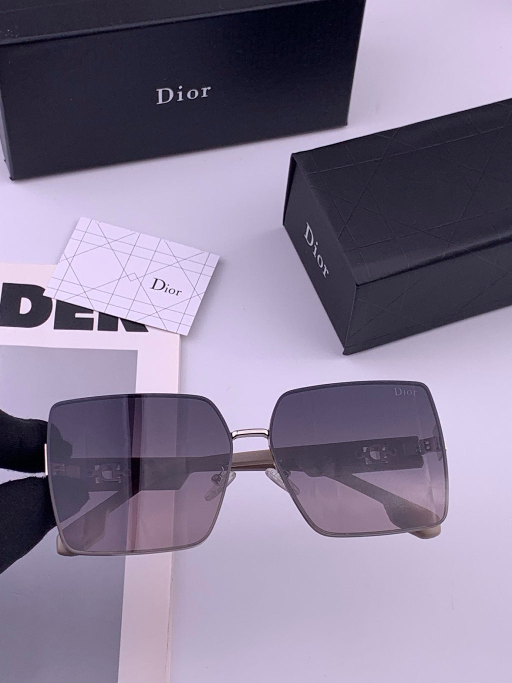 Dior CD1190 Square Brown Lens Sunglasses for Women - detail image 3