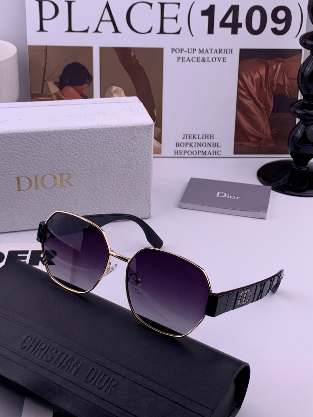Dior CD9370 Round Black Lens Sunglasses for Women - detail image 6