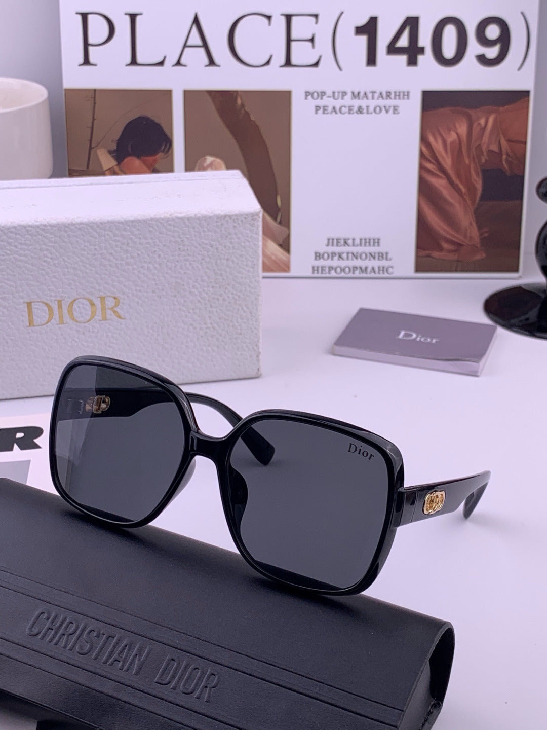 Dior D3510 Polarized Fashion Black Lens Sunglasses for Men & Women - detail image 2