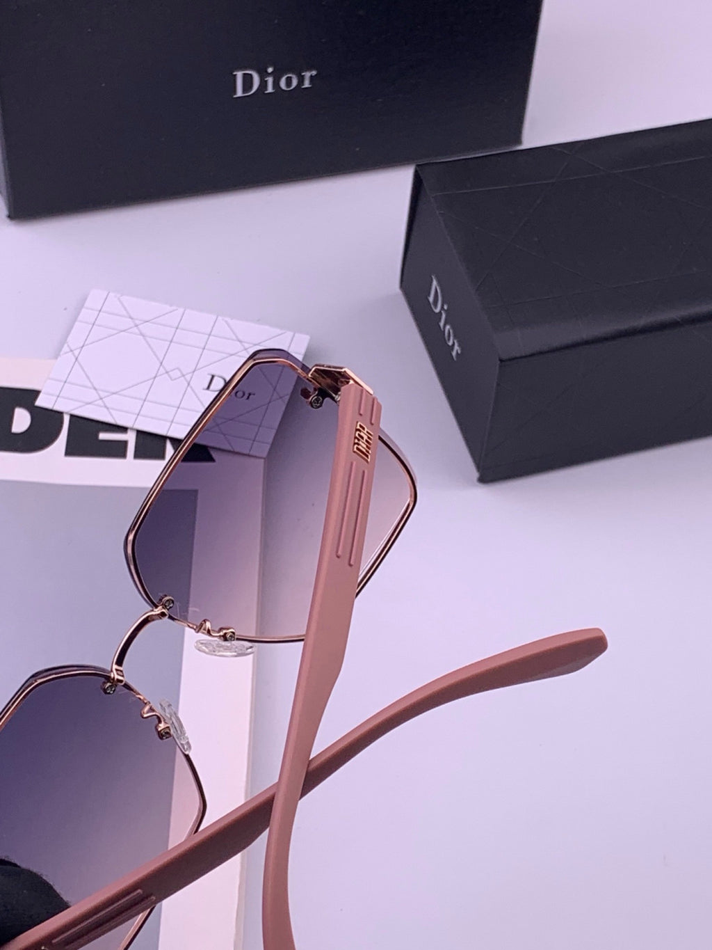 Dior CD0238 Polarized Square Red Lens Sunglasses for Women - detail image 5
