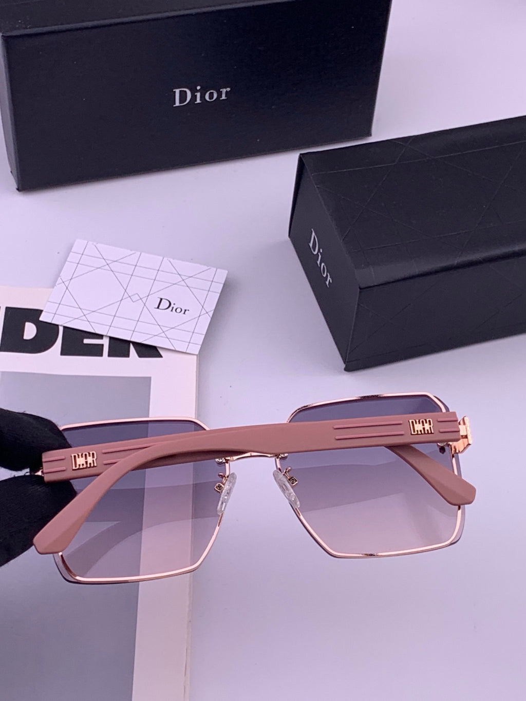 Dior CD0238 Polarized Square Red Lens Sunglasses for Women - detail image 4