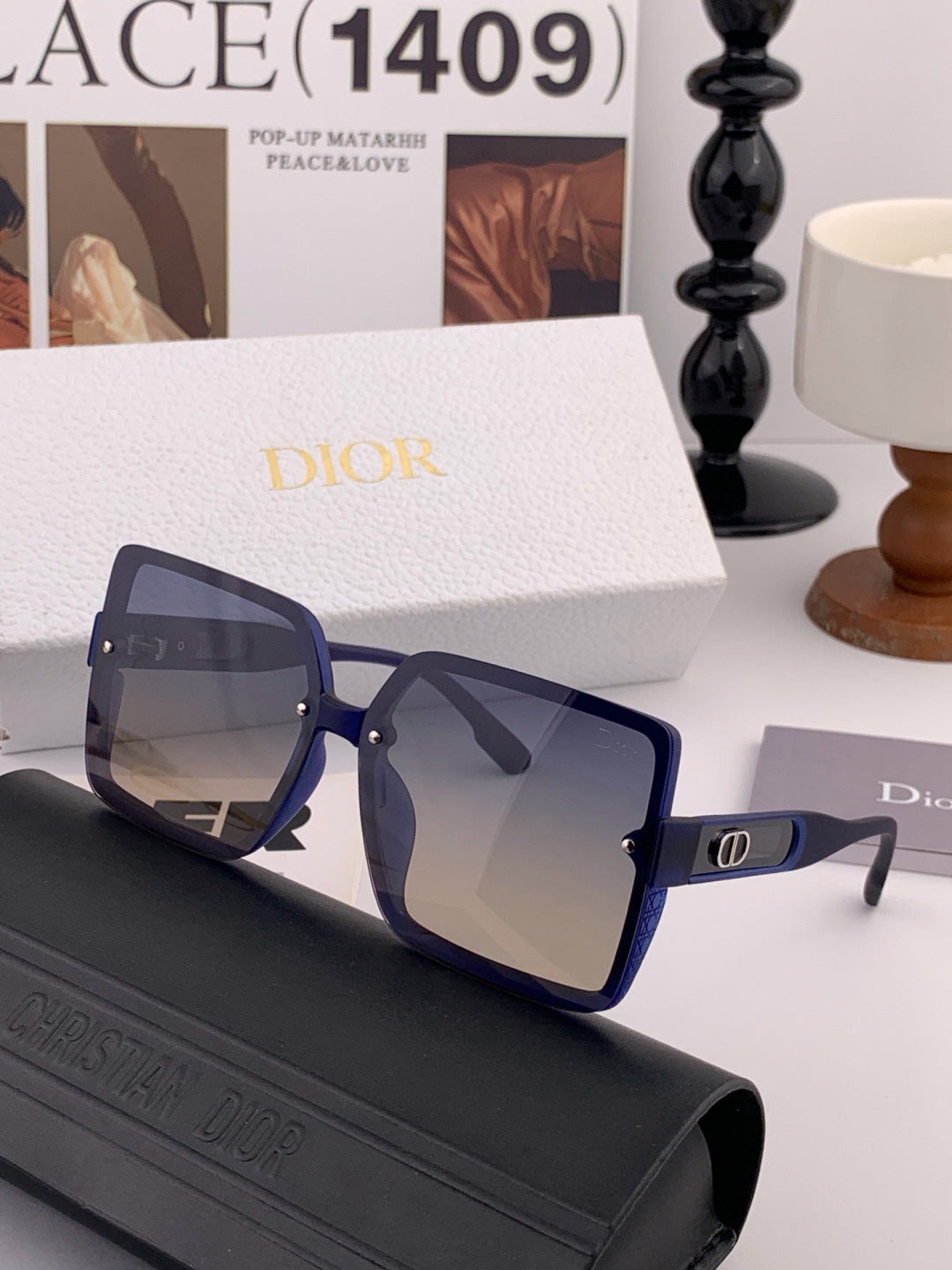 Dior CD2727 Polarized Square Red Lens Sunglasses for Women - detail image 5