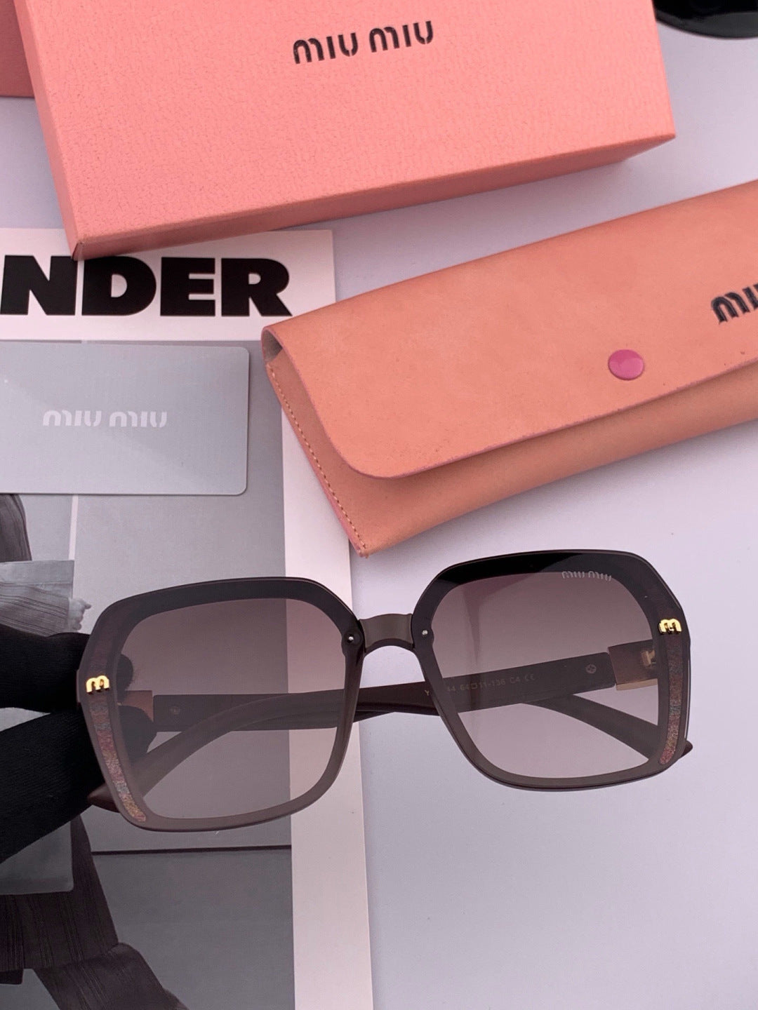 Miu Miu M4304 Fashion Black Lens Sunglasses for Men & Women - detail image 3