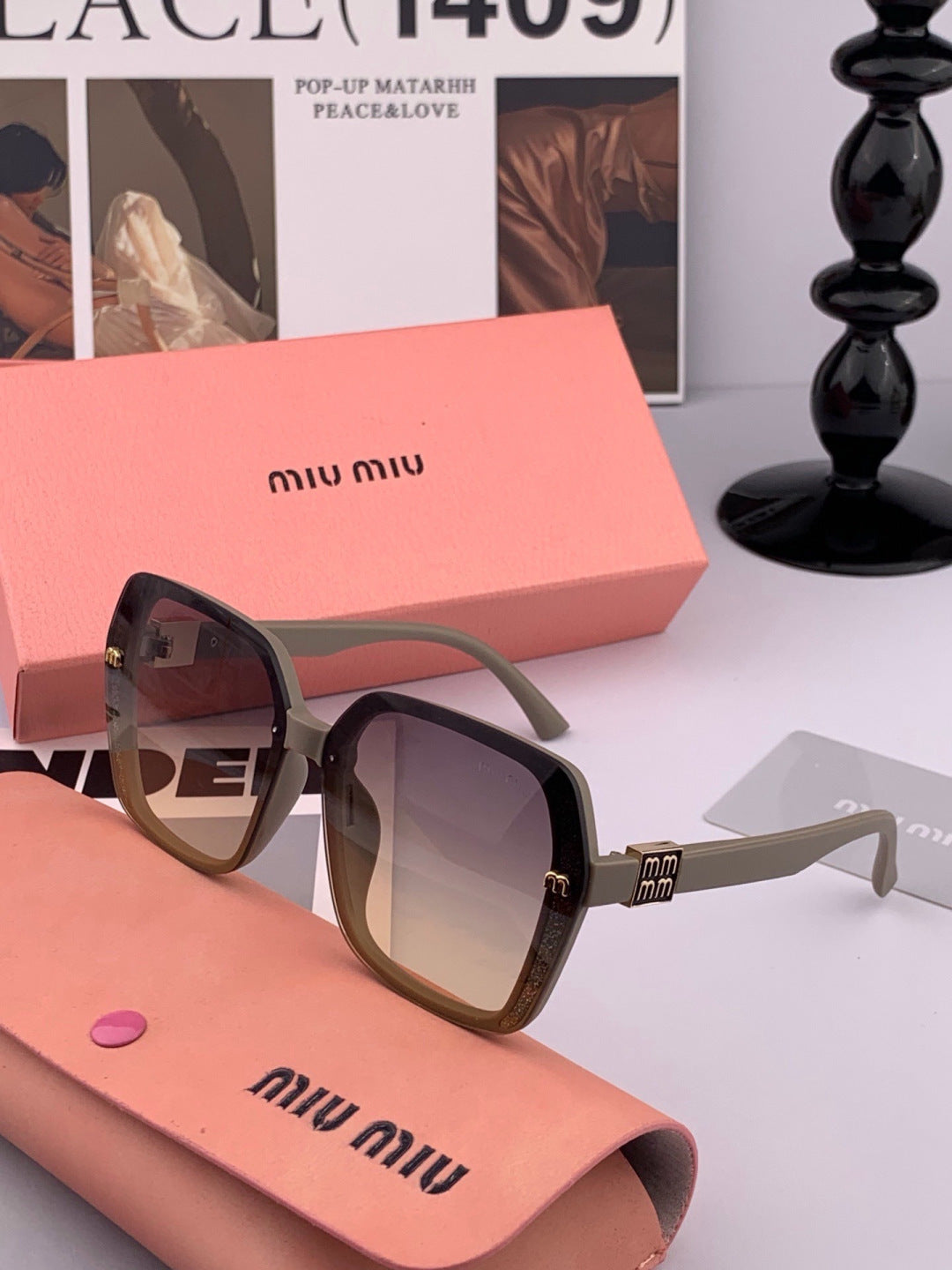 Miu Miu M4304 Fashion Black Lens Sunglasses for Men & Women - detail image 4