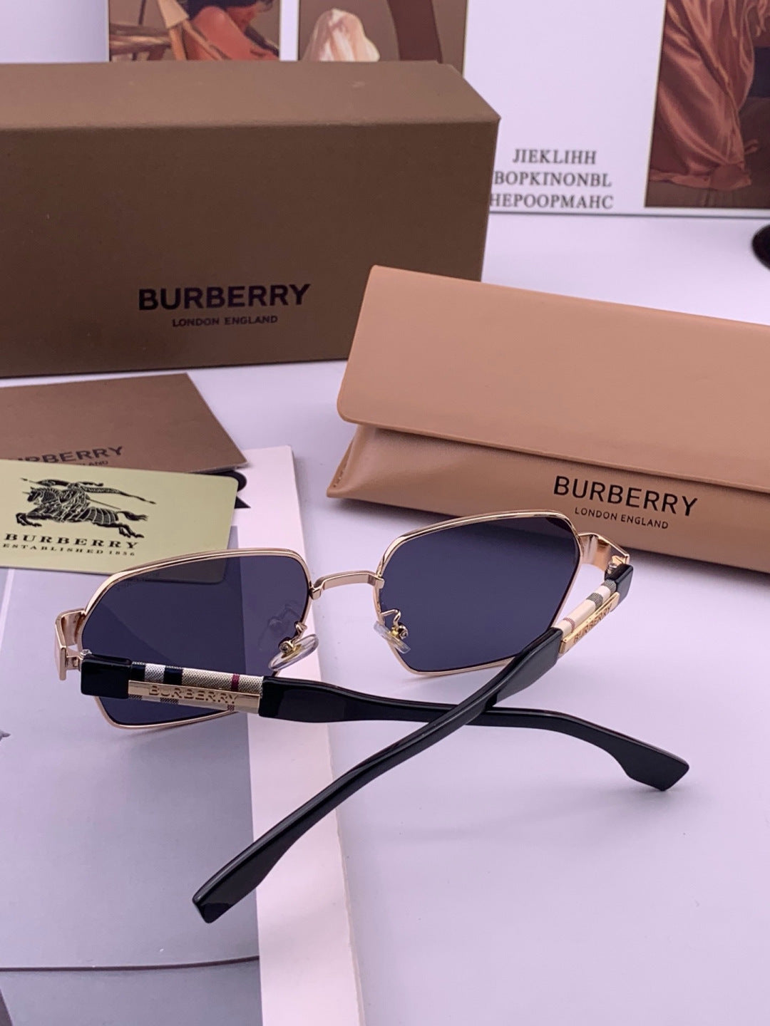 Burberry 101 Aviator Blue Lens Sunglasses for Men - 487479 - detail image 5