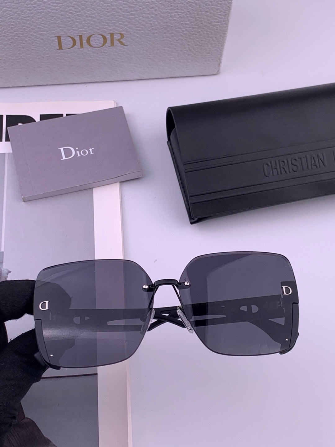 Dior CD6970 Square Gold Lens Sunglasses for Women - detail image 2
